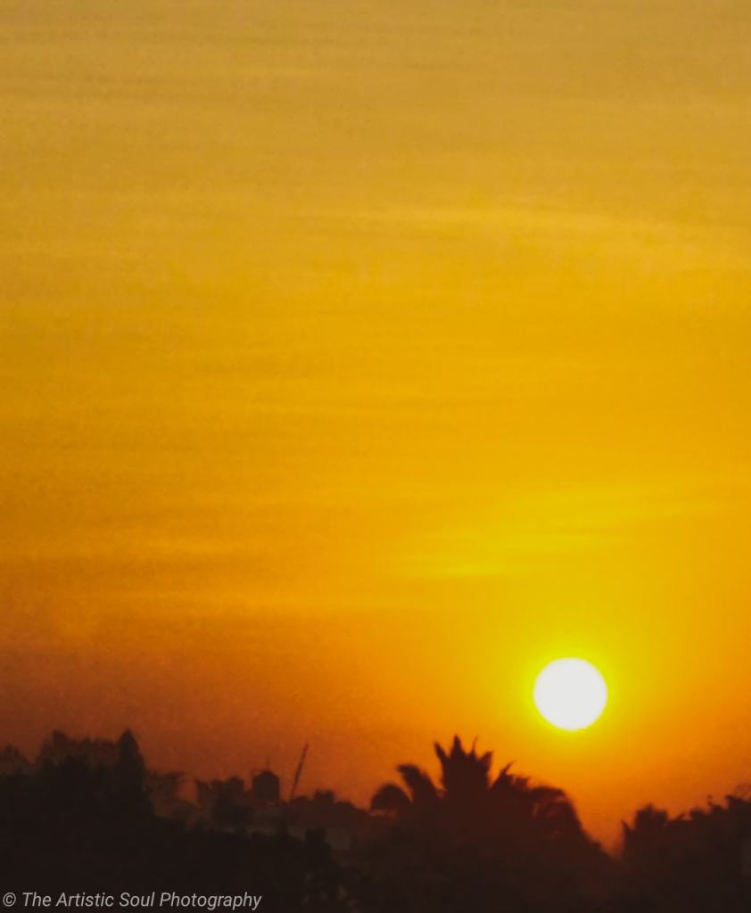 An Orange Sky during a sunset