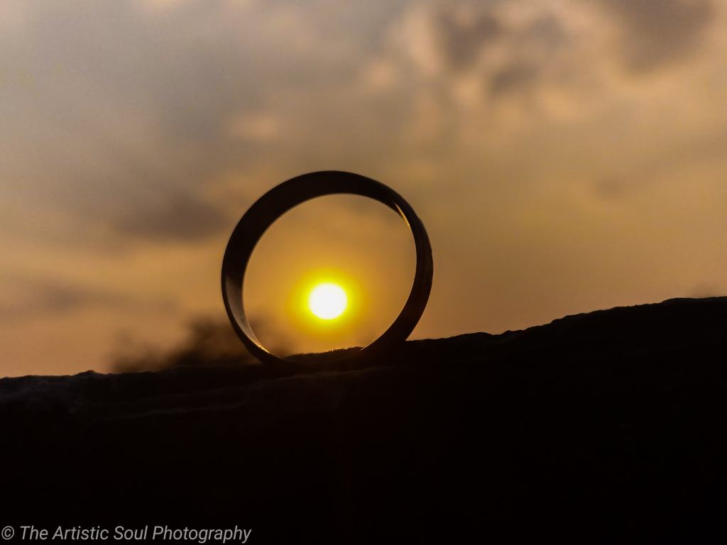 A sunset view from inside a ring