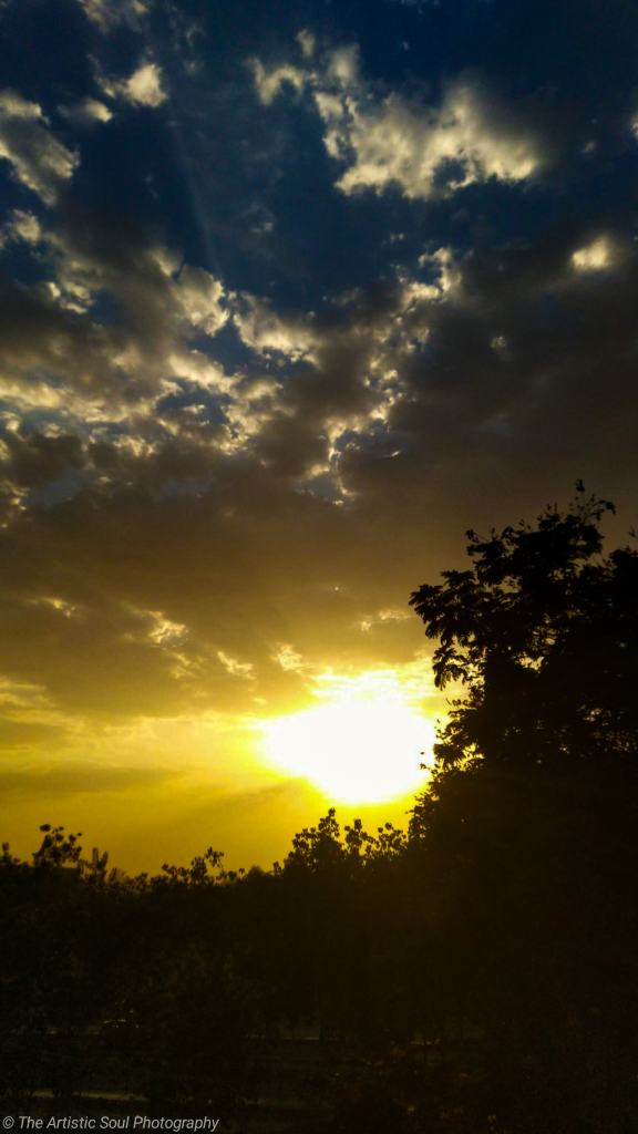 A colourful silhouette sunset photo
