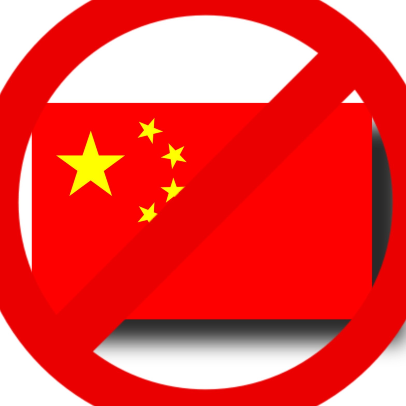 China is a threat to the world. China flag banned