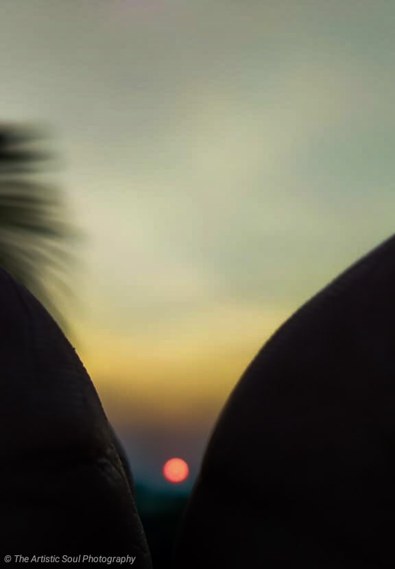 A sunset view from a top of a fort